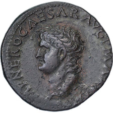 Nero, As, 62-68, Lugdunum, Bronze, AU(50-53), RIC:544