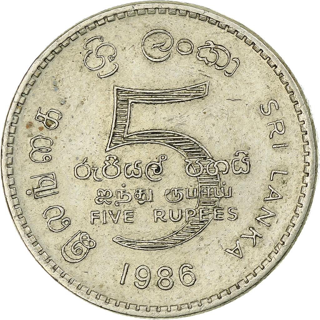 Sri Lanka, 5 Rupees, 1986