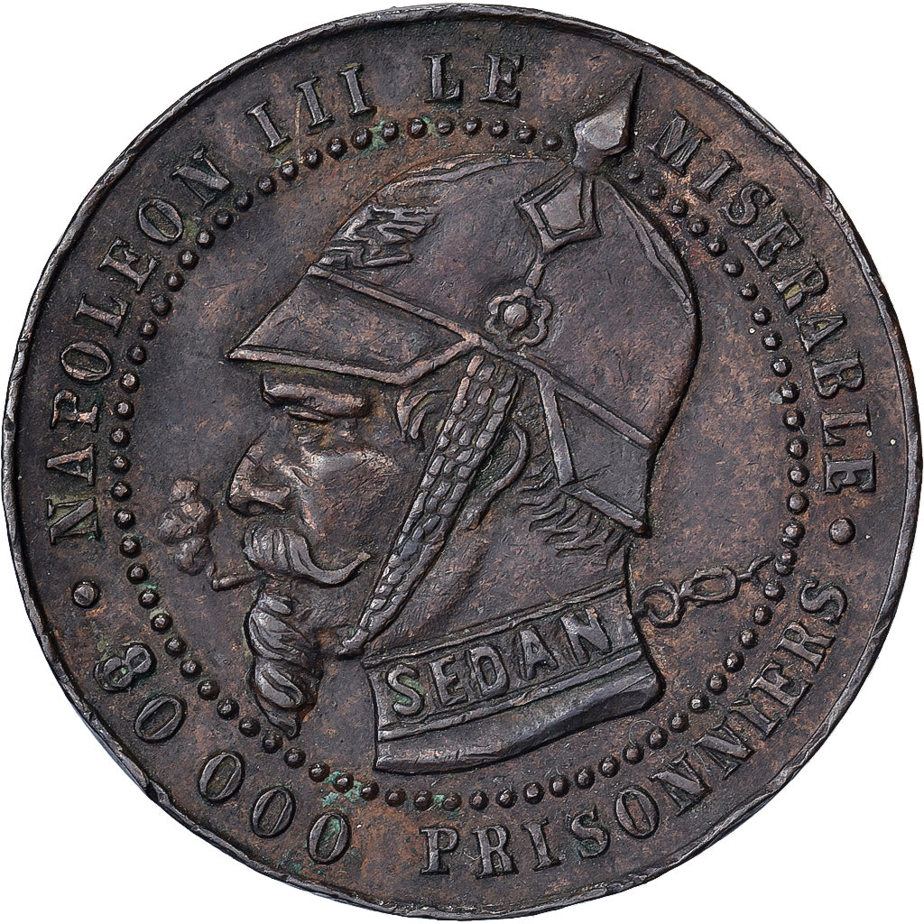 Frankrijk, Satirical token, Napoléon III, Satirique, Bataille de Sedan