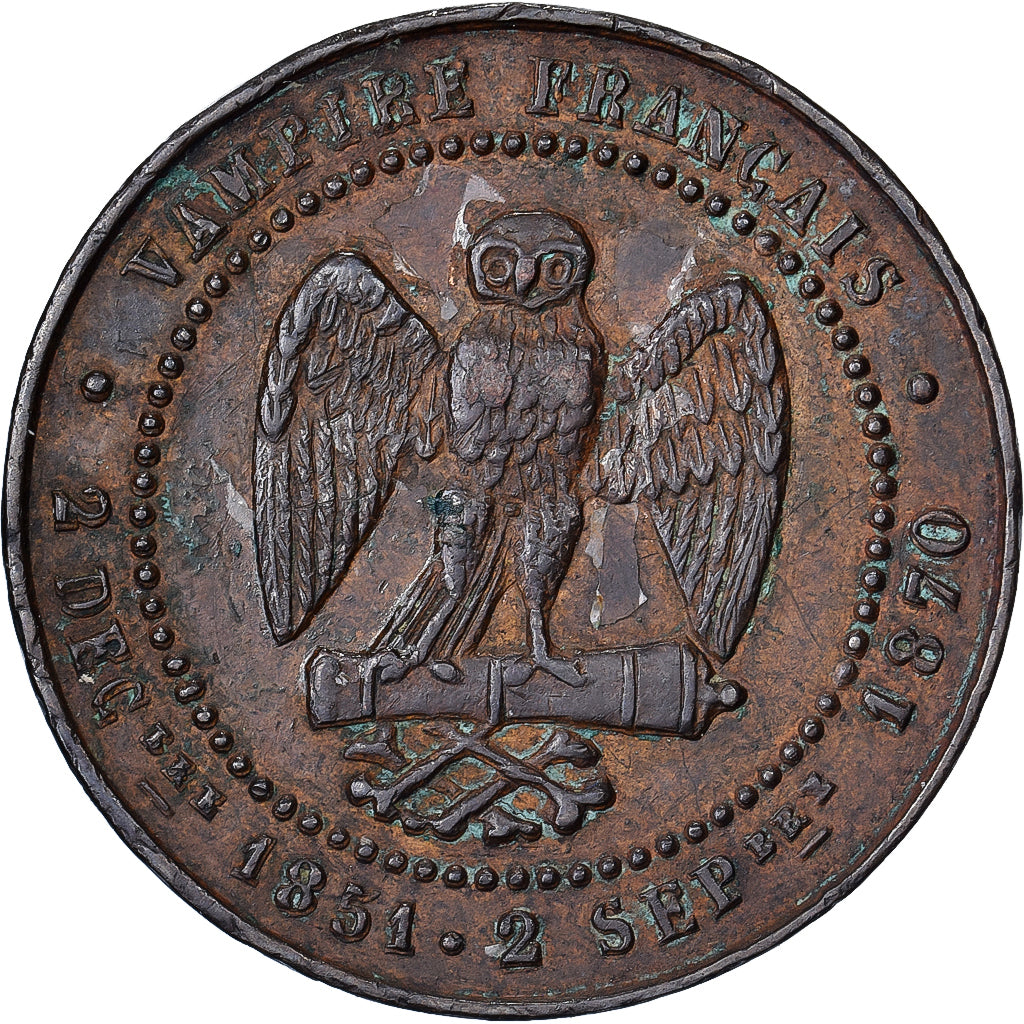 Frankrijk, Satirical token, Napoléon III, Satirique, Bataille de Sedan