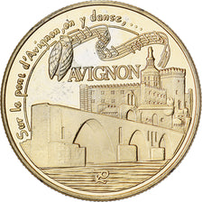 Frankrijk, Medaille, Avignon - Le Pont d'Avignon, Gilt steel, Colourized, UNC-