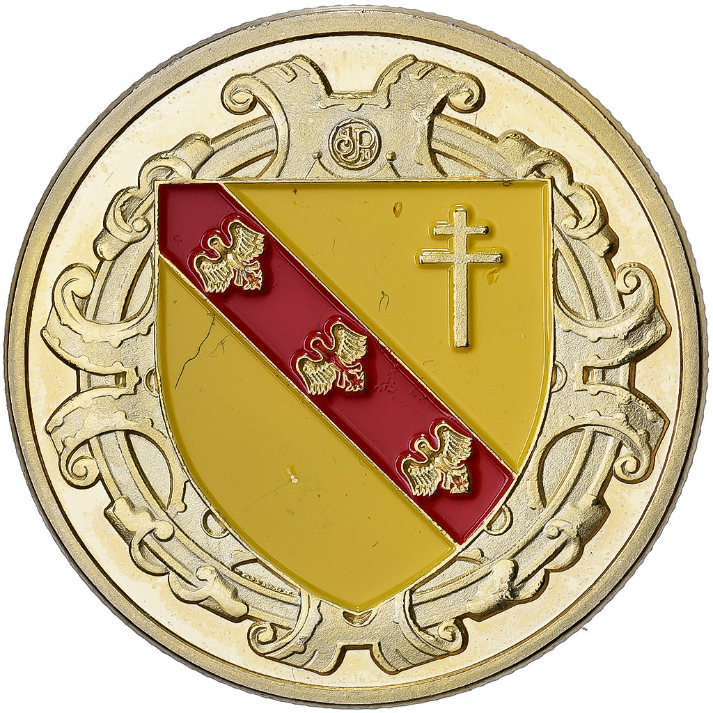 Francja, medal, En passant par la Lorraine, Gilt steel, Colourized, MS(63)