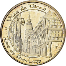 Francia, medalla, Dinan - Rue de l'horloge, Gilt steel, Colourized, SC