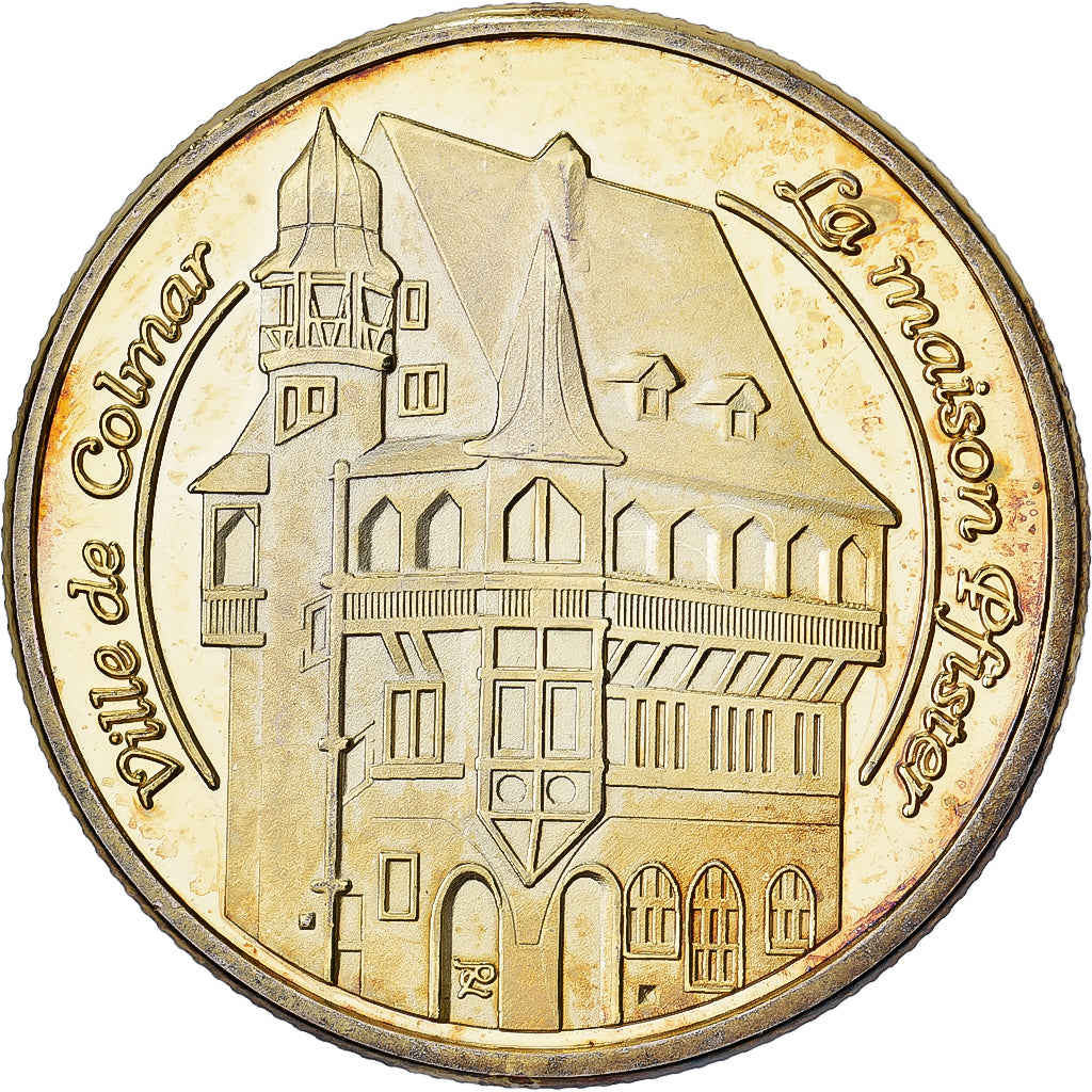 Frankreich, Medaille, Alsace - Colmar - Maison Pfister, Gilt steel, Colourized