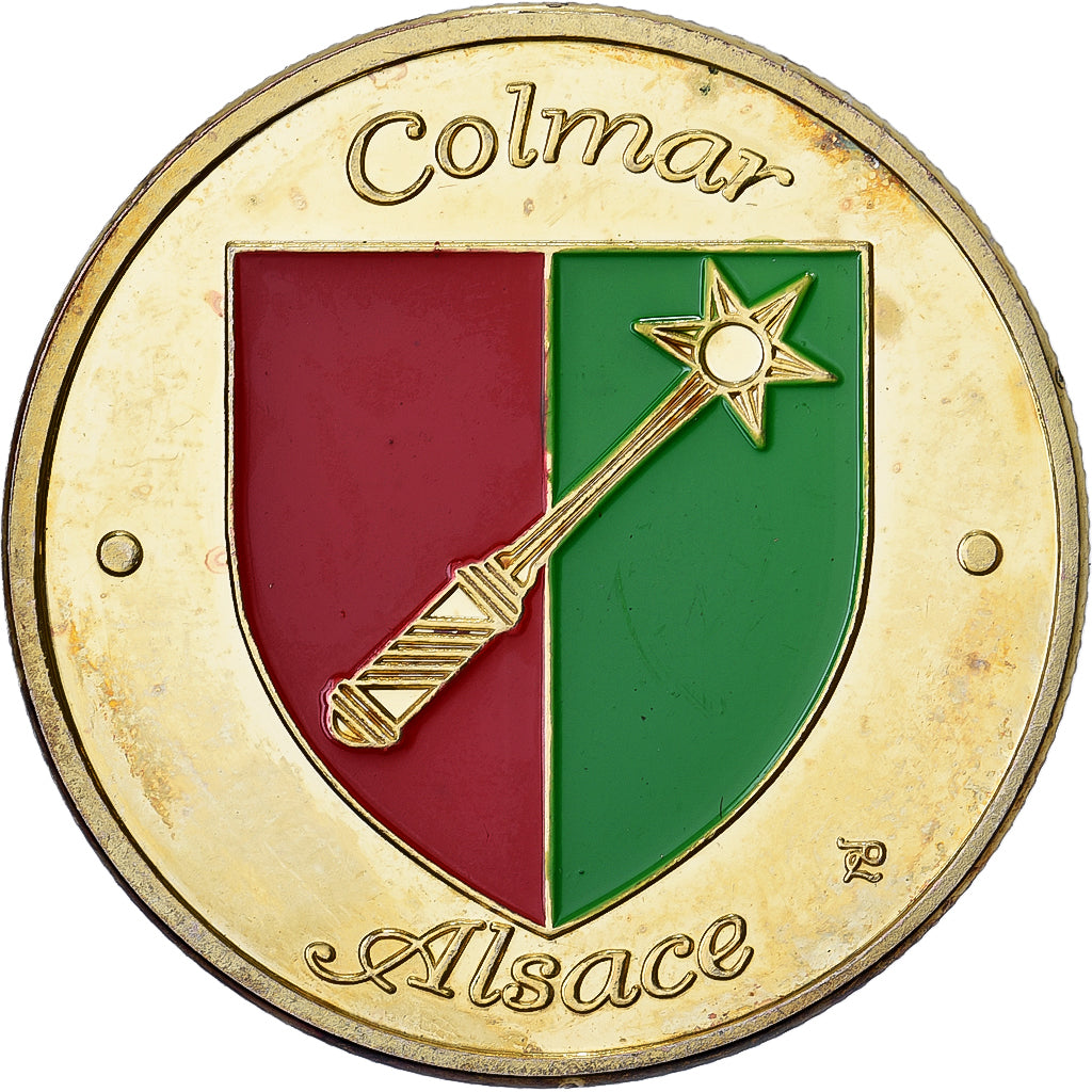 Frankreich, Medaille, Alsace - Colmar - Maison Pfister, Gilt steel, Colourized