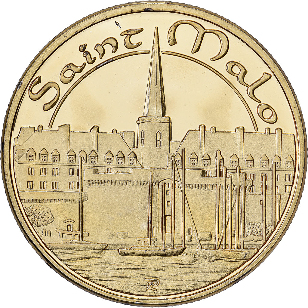 Frankreich, Medaille, Saint-Malo, Gilt steel, Colourized, UNZ