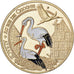 Frankreich, Medaille, Alsace - Au pays des cigognes, Gilt steel, Colourized, UNZ