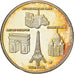 Frankreich, Medaille, Monuments de Paris, Gilt steel, Colourized, VZ+