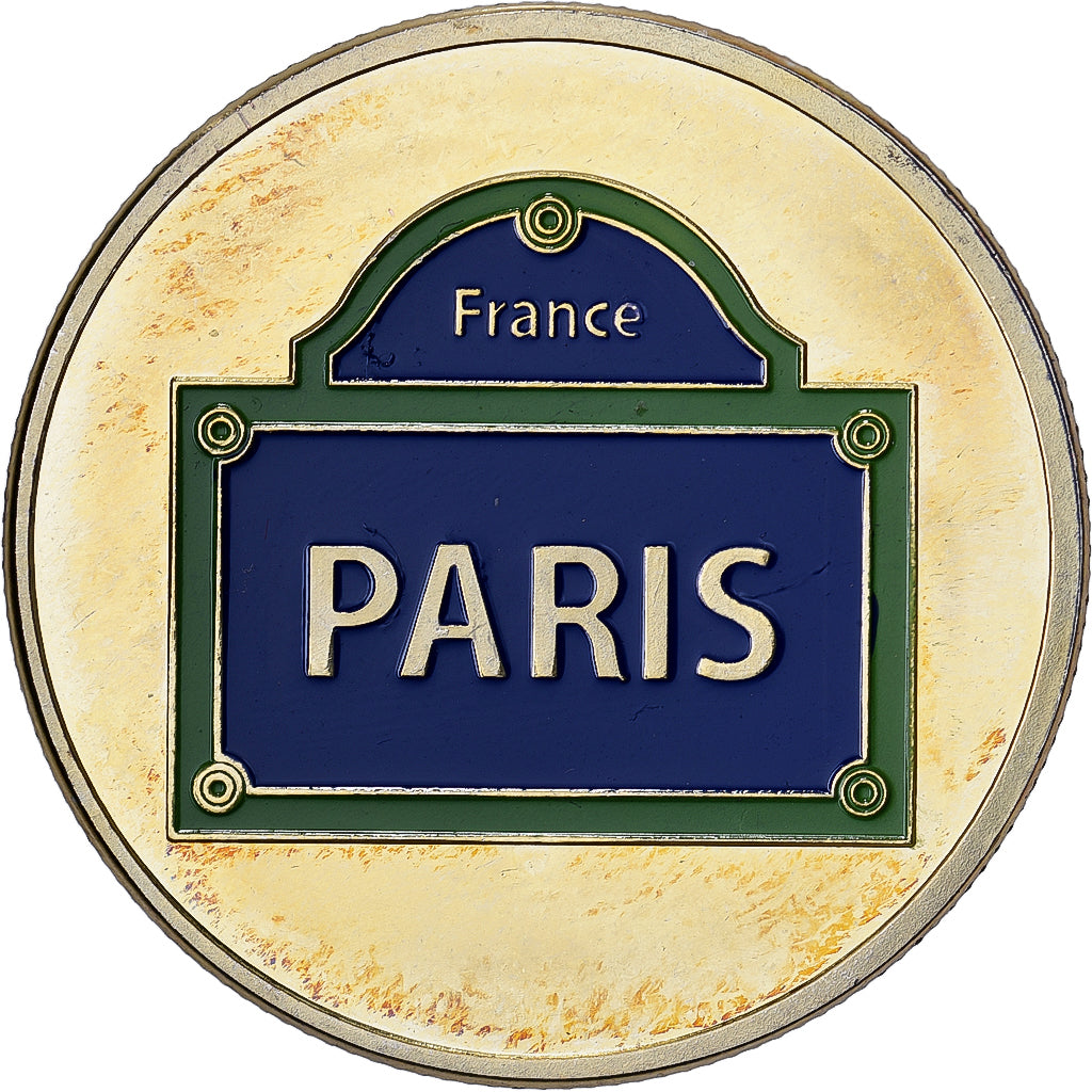 Frankreich, Medaille, Monuments de Paris, Gilt steel, Colourized, VZ+