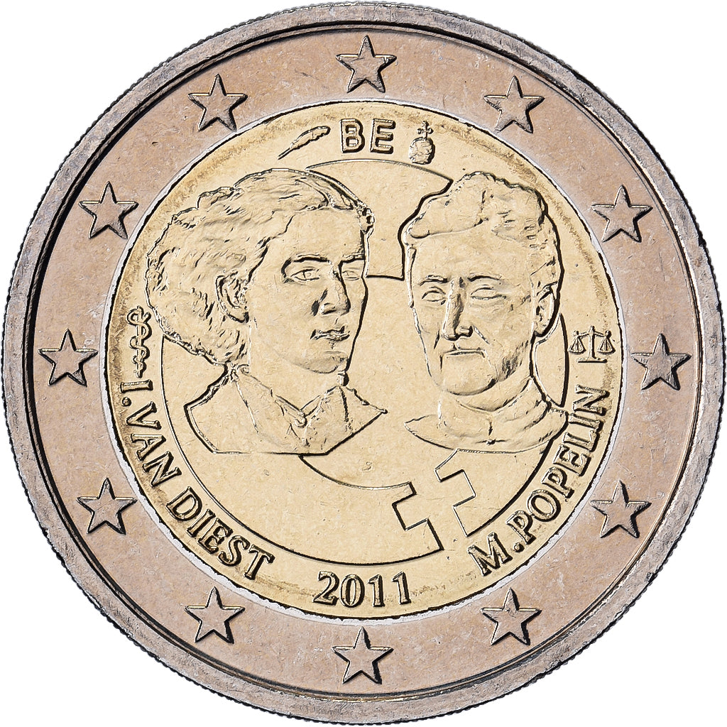 Bélgica, Albert II, 2 Euro, International Women's Day, 100th Anniversary, 2011