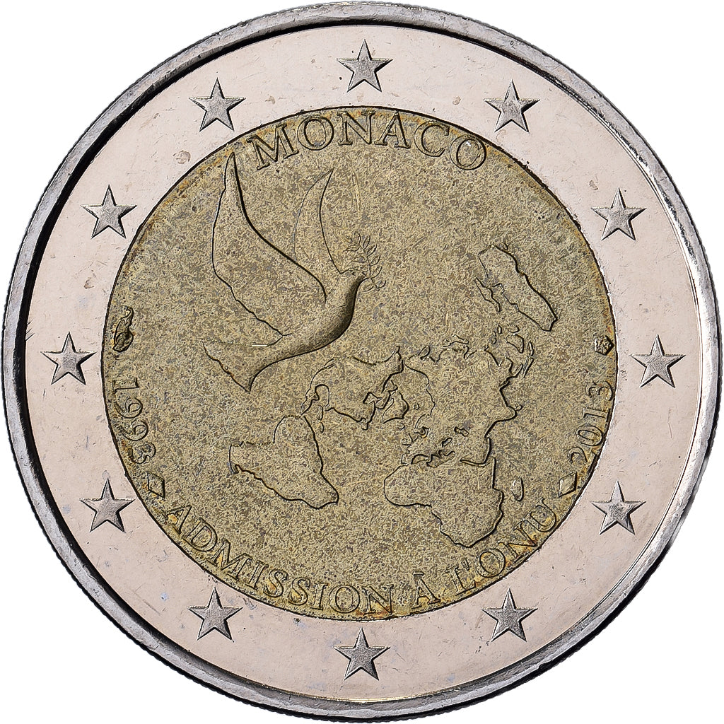 Monaco, Albert II, 2 Euro, Admission à l'ONU, 2013, MDP, Bimetaliczny, MS(63)