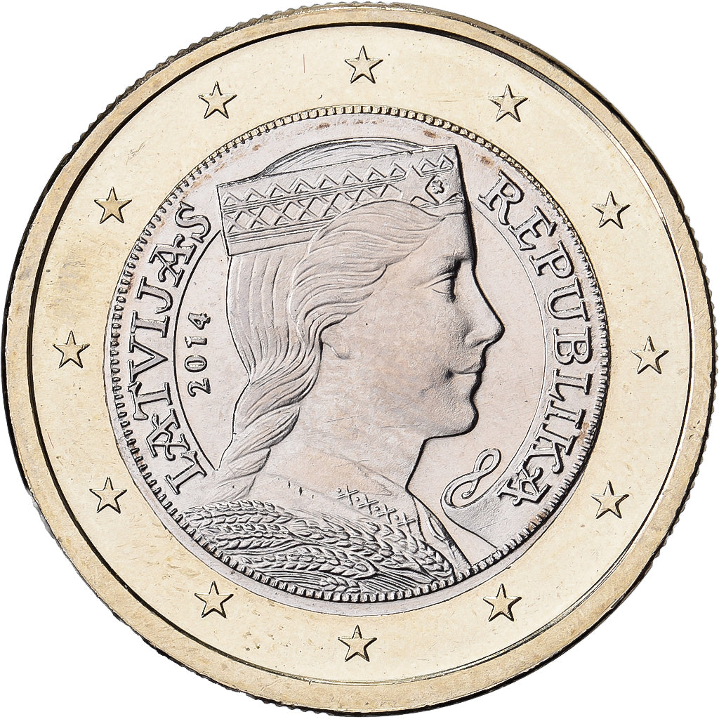 Lettonie, 1 Euro, 2014, Karlsruhe, Bimétallique, SPL