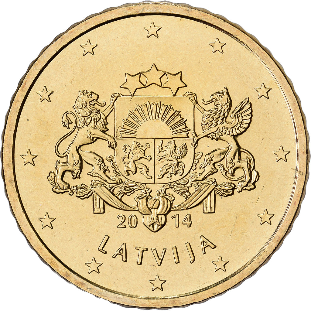 Latvia, 50 Centimes, 2014, Stuttgart, Nordic gold, UNZ