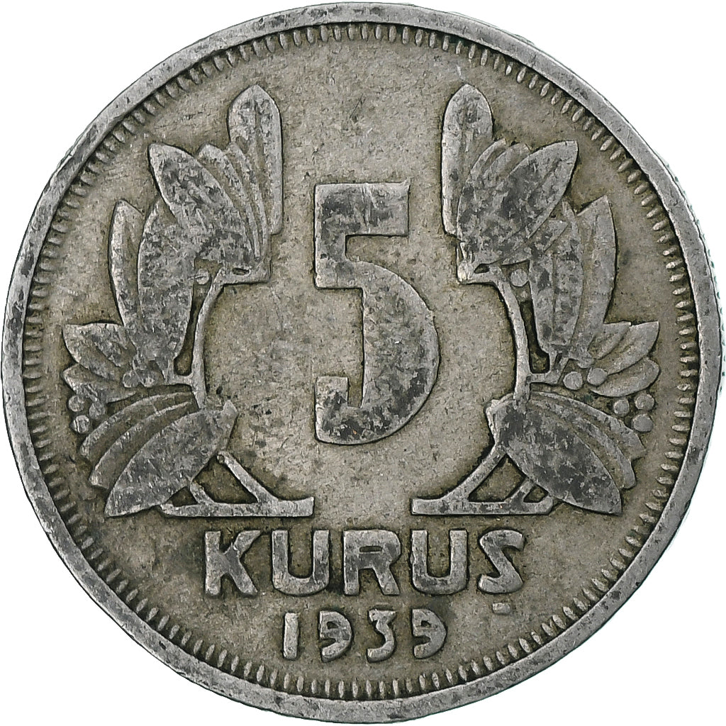 Turkije, 5 Kurus, 1939