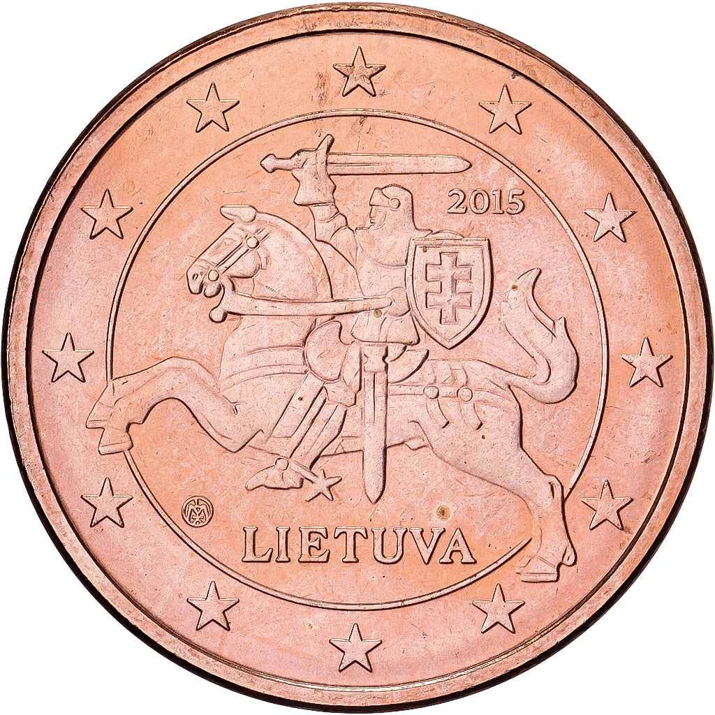 Lithuania, 5 Centimes, 2015, Vilnius, Copper Plated Steel, STGL