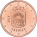 Letland, 5 Centimes, 2014, Copper Plated Steel, FDC
