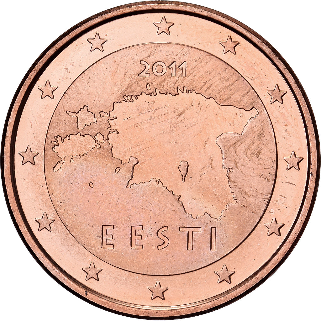 Estonia, 5 Centimes, 2011, Vantaa, Cobre chapado en acero, FDC