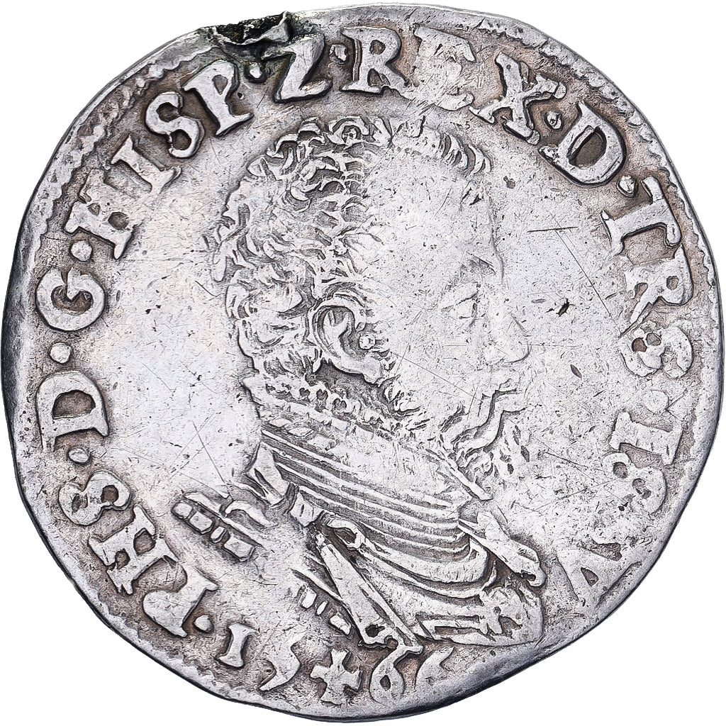 Lordship of Overijssel, Philippe II, 1/5 Philipsdaalder, 1566, Hasselt, Plata