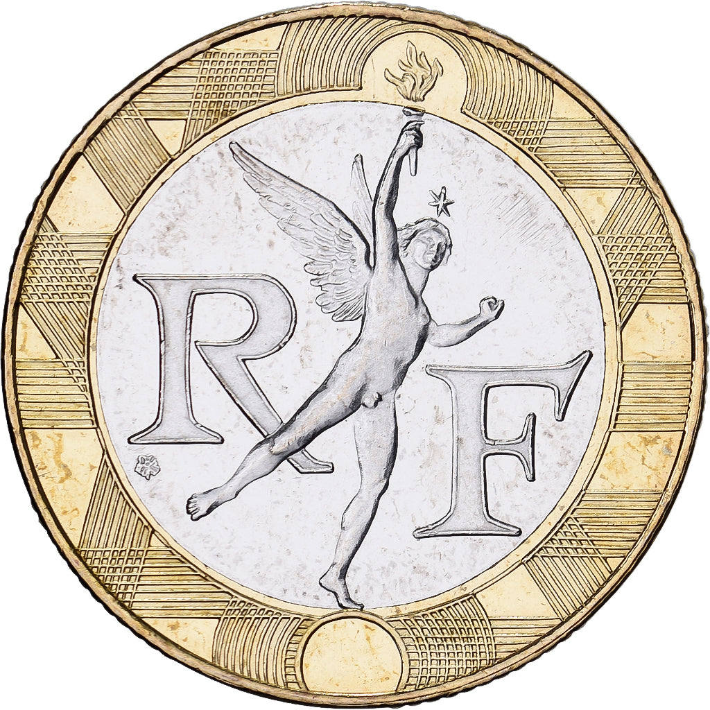 Francja, 10 Francs, Génie de la Bastille, 2001, MDP, Série BU, Bimetaliczny