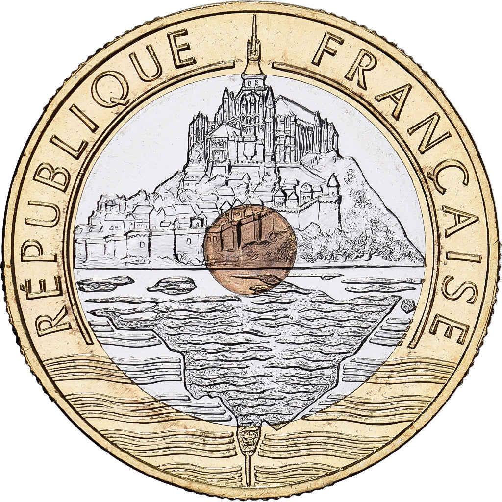 France, 20 Francs, Mont Saint-Michel, 2001, MDP, Série BU, Bi-Metallic