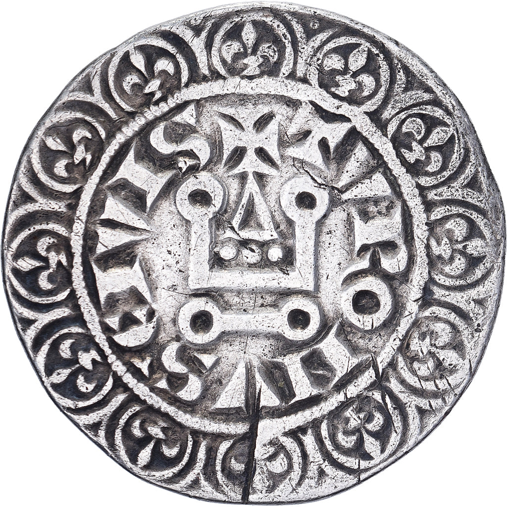 France, Philippe IV le Bel, Gros Tournois à l'O rond, 1285-1290, Argent, TB+