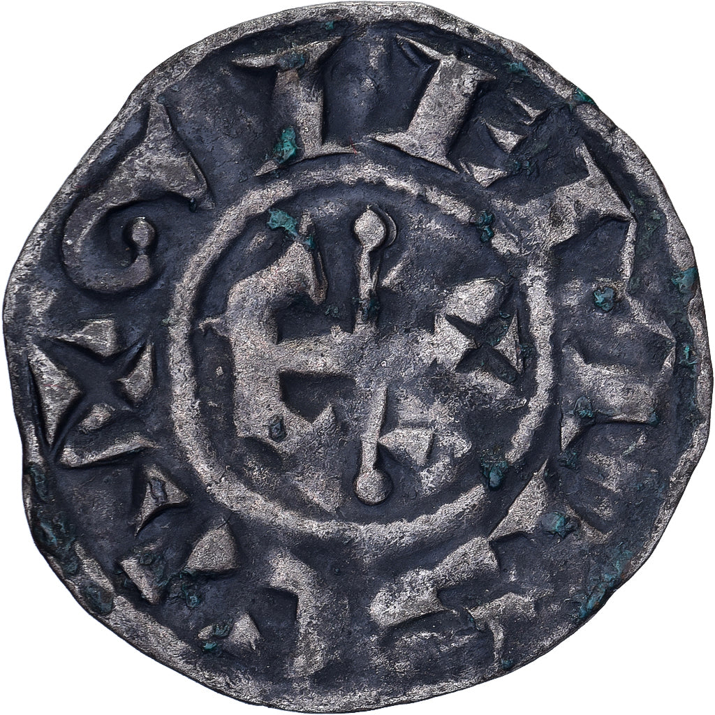 Seigneury of Gien, Geoffroi III, Denarius, 1120-1160, Gien, Srebro, VF(20-25)