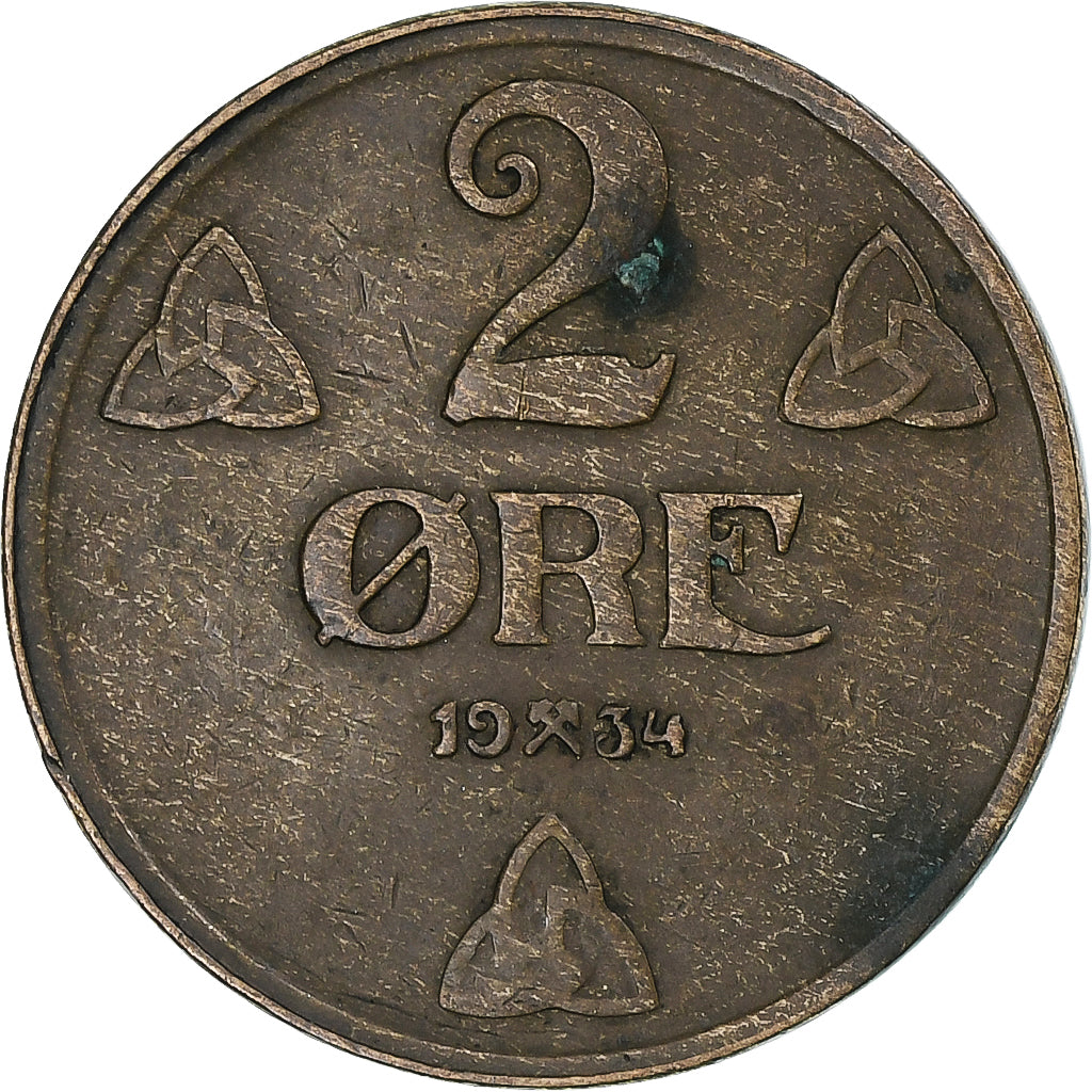 Norvège, 2 Öre, 1934
