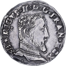France, Henri II, Teston à la tête nue, 1555, Toulouse, Silver, AU(50-53)