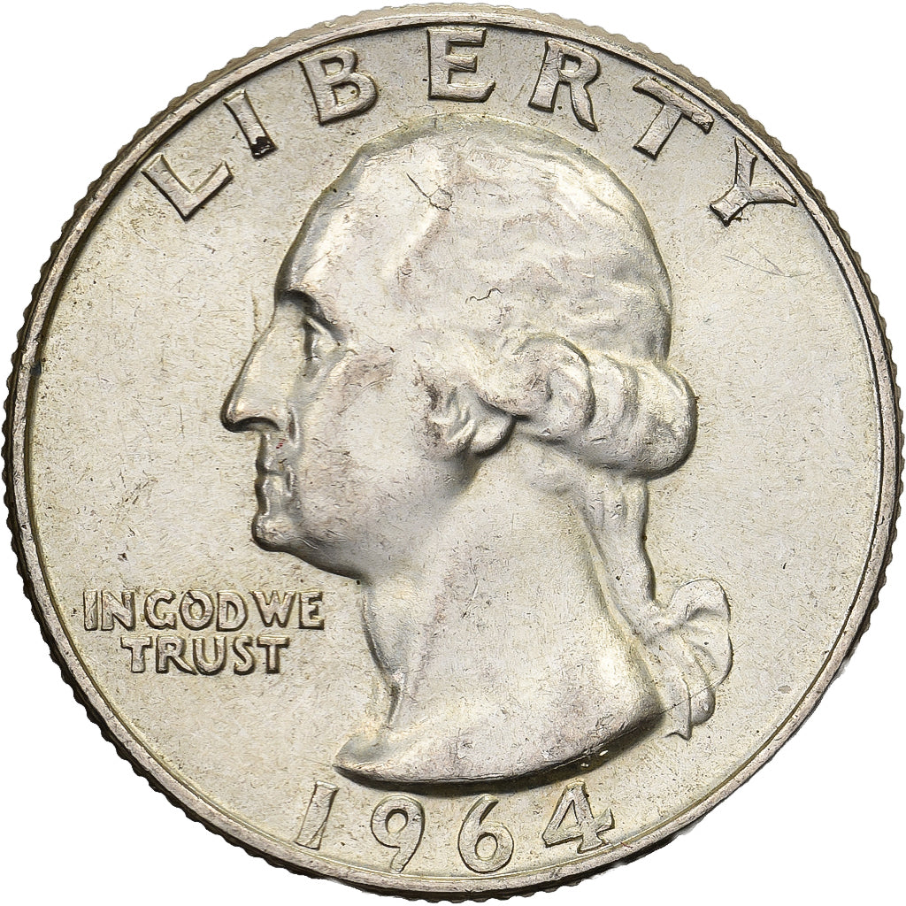 Vereinigte Staaten, Washington Quarter, 1964, Philadelphia, Silber, VZ, KM:164