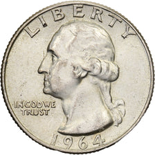 Vereinigte Staaten, Washington Quarter, 1964, Philadelphia, Silber, VZ, KM:164