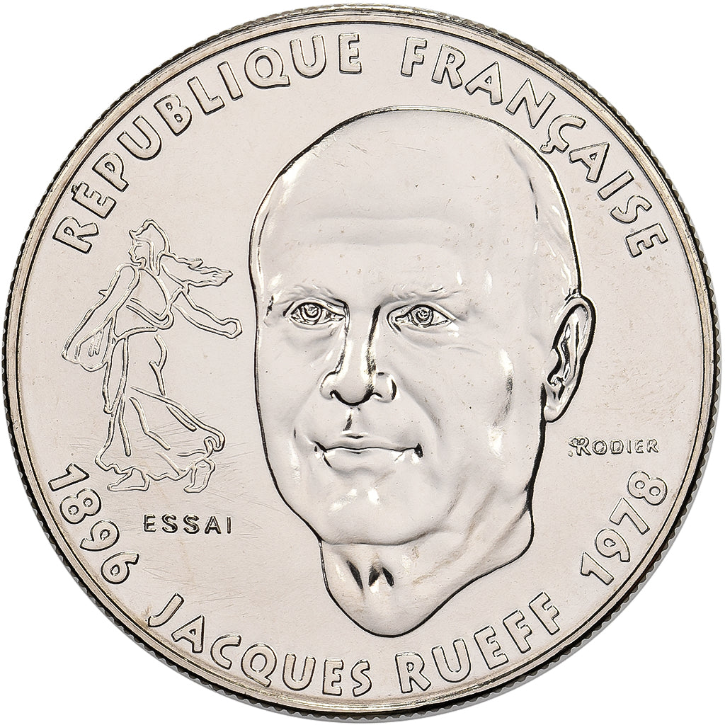 Frankrijk, 1 Franc, Jacques Rueff, 1996, MDP, Pattern, Nickel, FDC