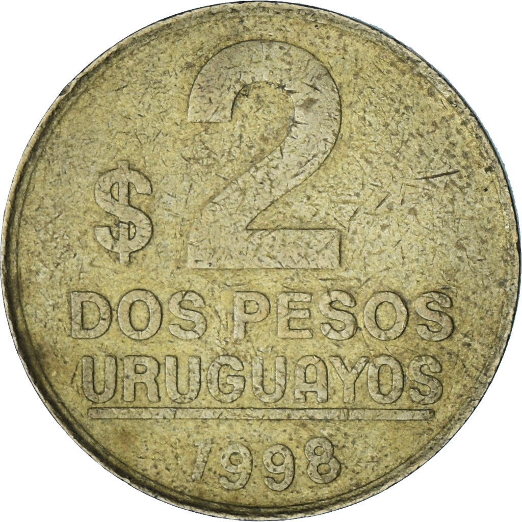 Uruguai, 2 Pesos Uruguayos, 1998