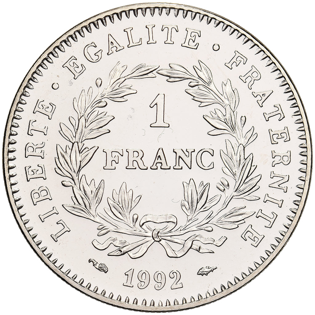 Frankreich, 1 Franc, République, 1992, MDP, Pattern, Nickel, STGL