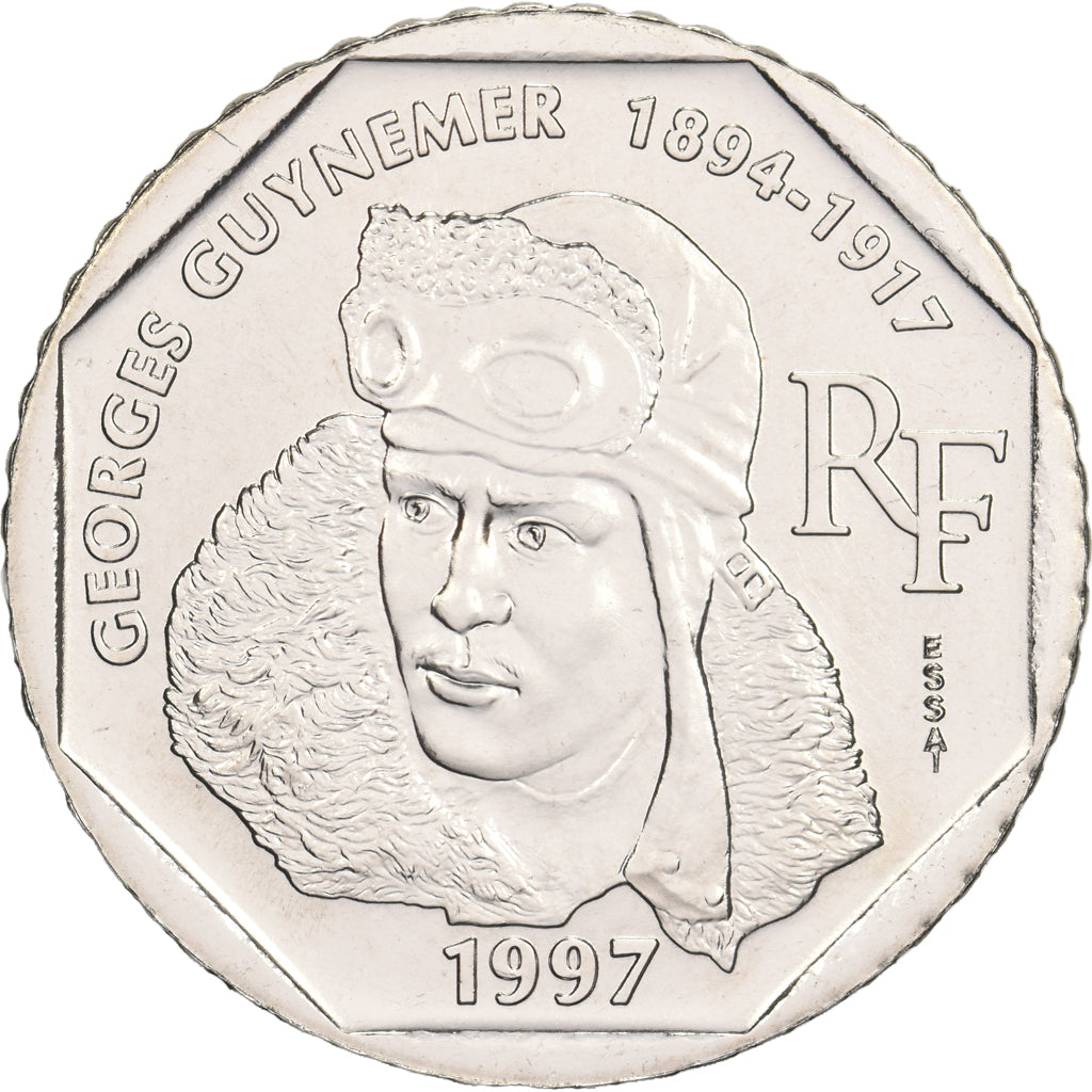 Frankrijk, 2 Francs, Guynemer, 1997, MDP, Pattern, Nickel, UNC-, Gadoury:126.3