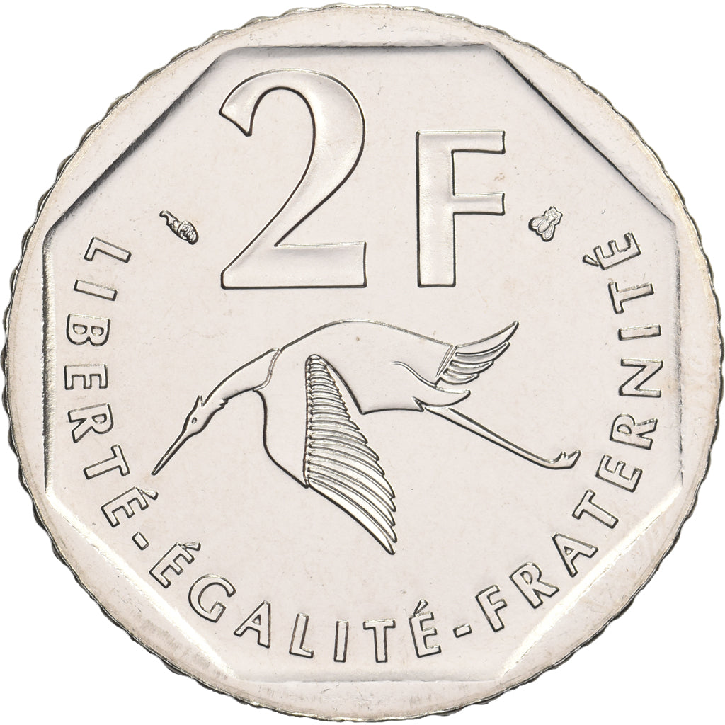 Frankrijk, 2 Francs, Guynemer, 1997, MDP, Pattern, Nickel, UNC-, Gadoury:126.3