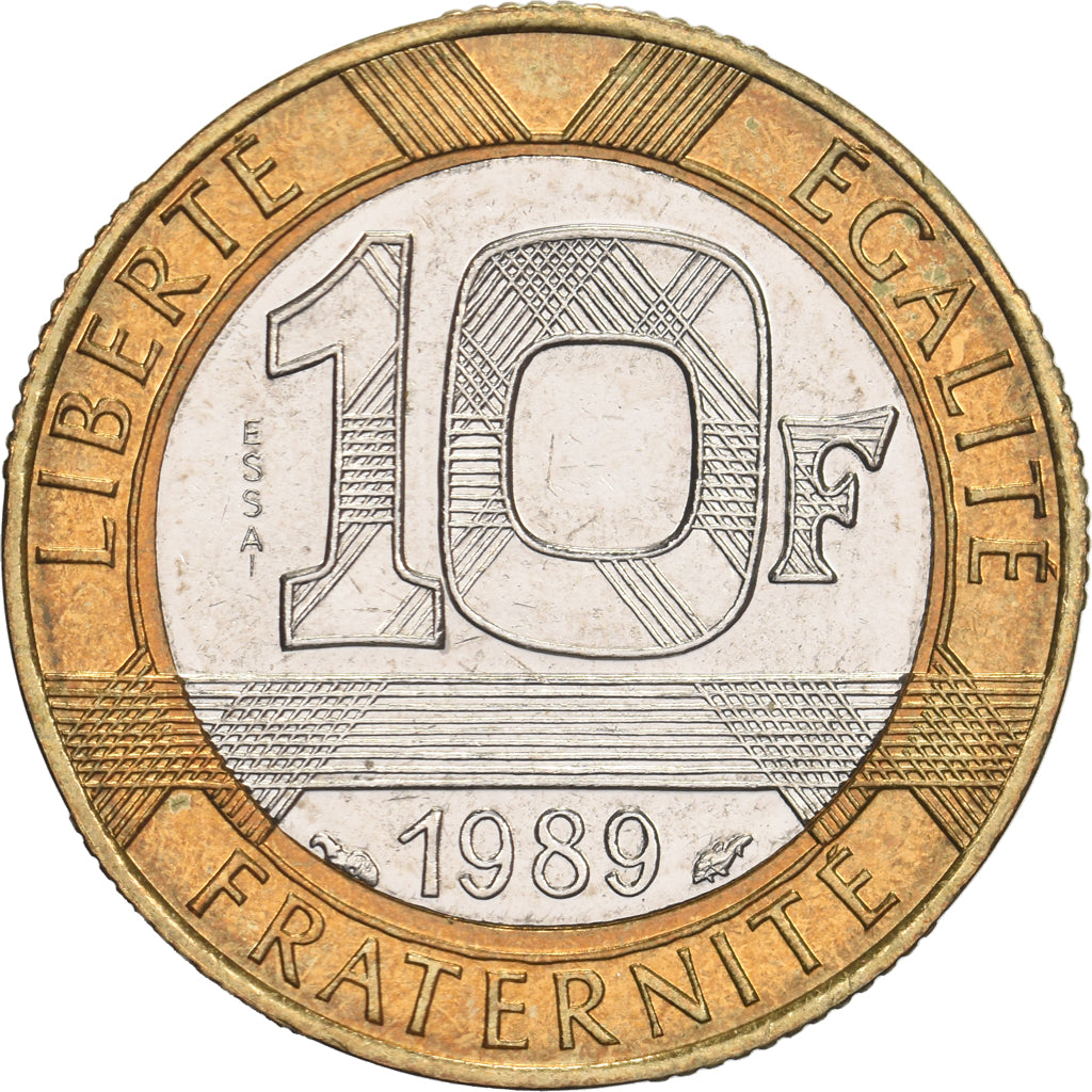 France, 10 Francs, Montesquieu, 1989, MDP, Pattern, Cupro-aluminium-nickel