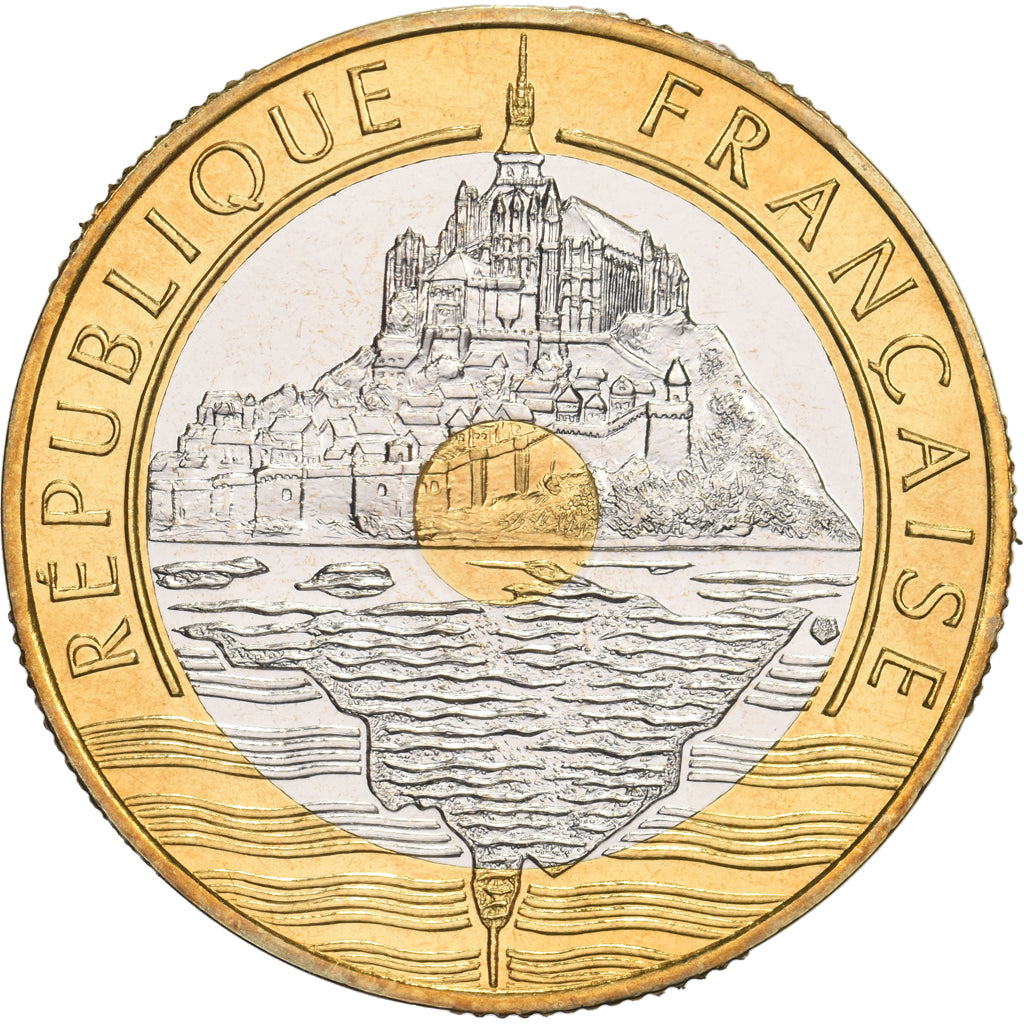 France, 20 Francs, Mont Saint-Michel, 1992, MDP, Pattern