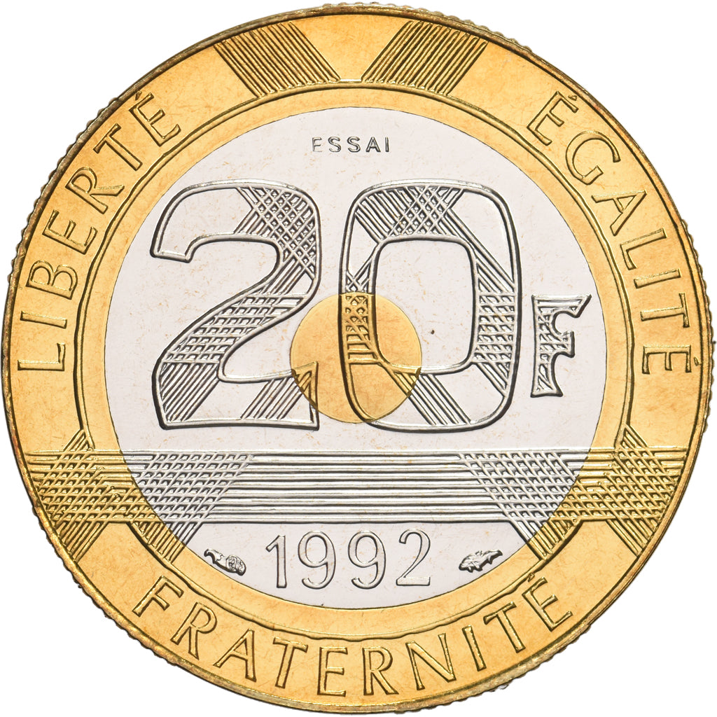 France, 20 Francs, Mont Saint-Michel, 1992, MDP, Pattern