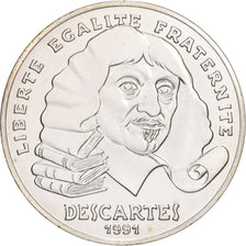 France, 100 Francs, Descartes, 1991, MDP, Pattern, Silver, MS(65-70)