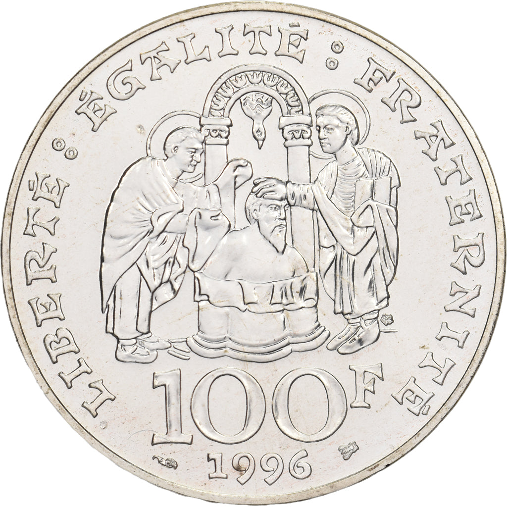 Frankrijk, 100 Francs, Clovis, 1996, MDP, Pattern, Zilver, UNC-, Gadoury:246.3