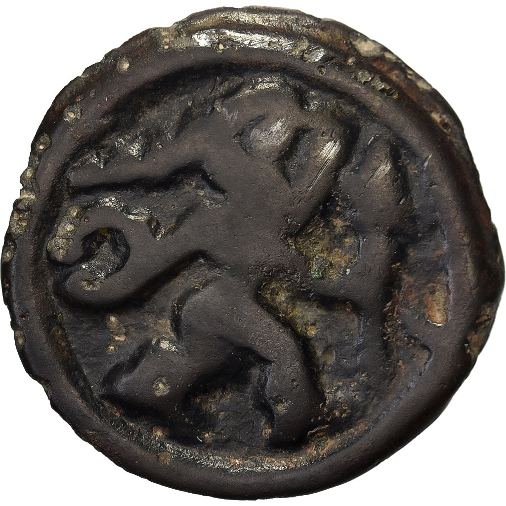 Remi, Potin au guerrier courant, 90-50 BC, Bronze, SS, Delestrée:155
