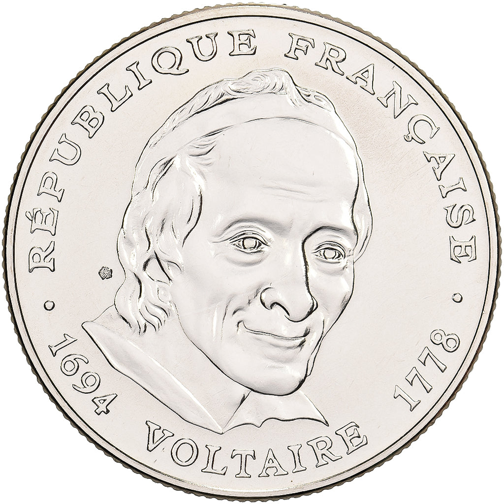 France, 5 Francs, Voltaire, 1994, MDP, Pattern, Nickel Clad Copper-Nickel