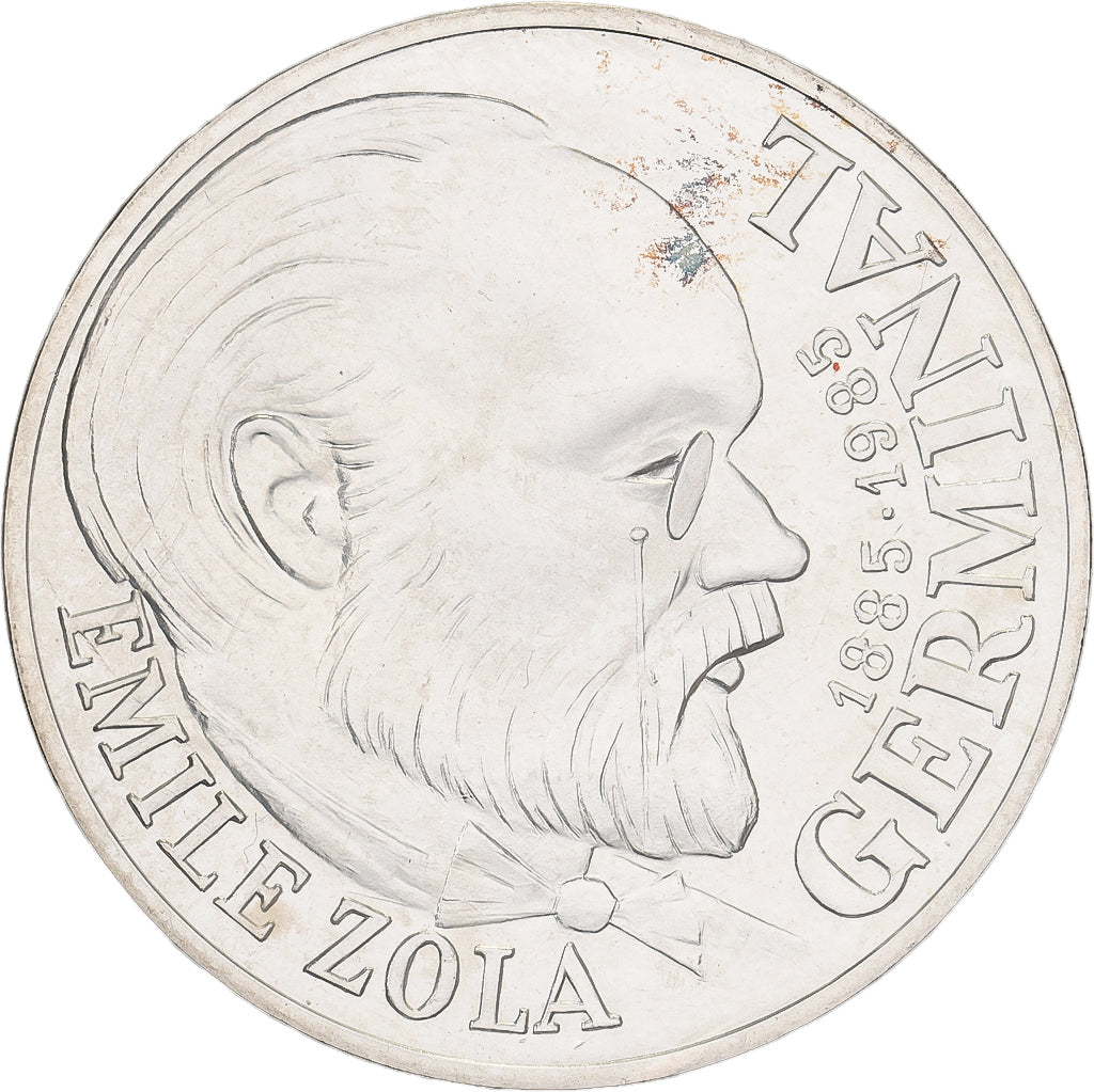 Francia, 100 Francs, Emile Zola, 1985, MDP, Pattern, Argento, FDC, Gadoury:234.3