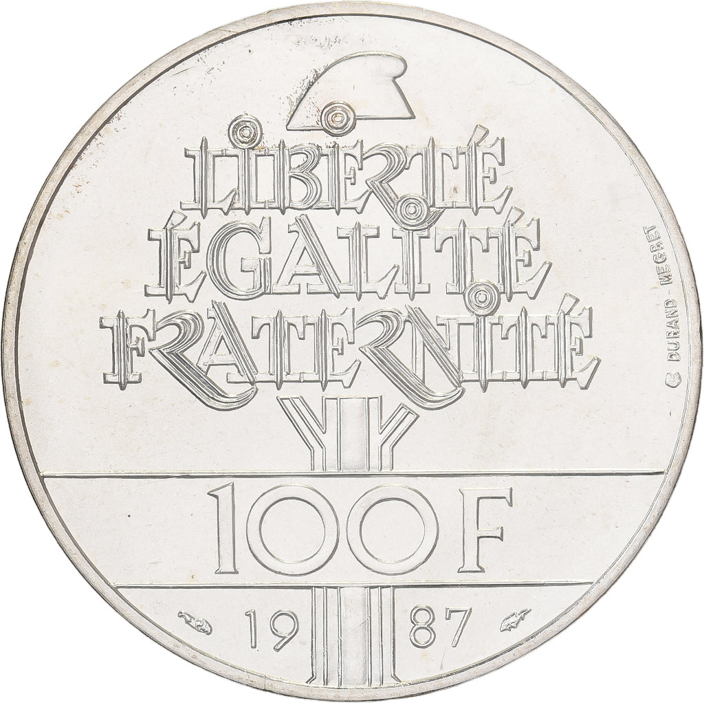 France, 100 Francs, La Fayette, 1987, MDP, Pattern, Silver, MS(65-70)