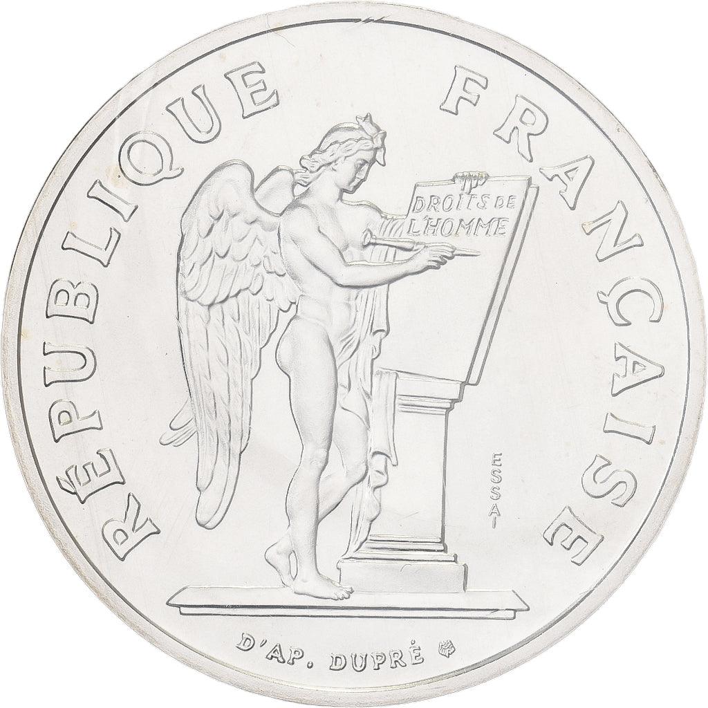 Francia, 100 Francs, Droits de l'Homme, 1989, MDP, Pattern, Plata, FDC