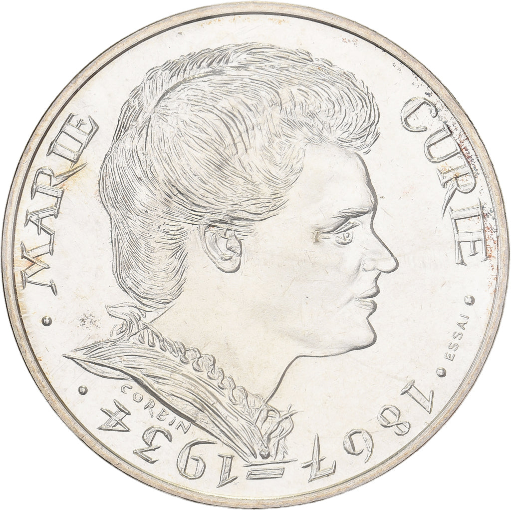 Francia, 100 Francs, Marie Curie, 1984, MDP, Pattern, Argento, FDC
