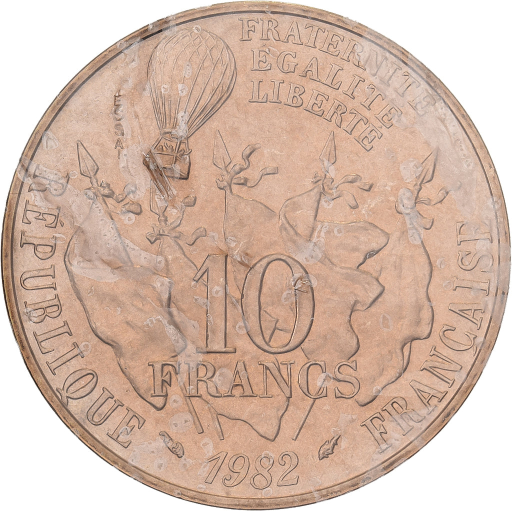 França, 10 Francs, Gambetta, 1982, MDP, Pattern, Cuproníquel Alumínio