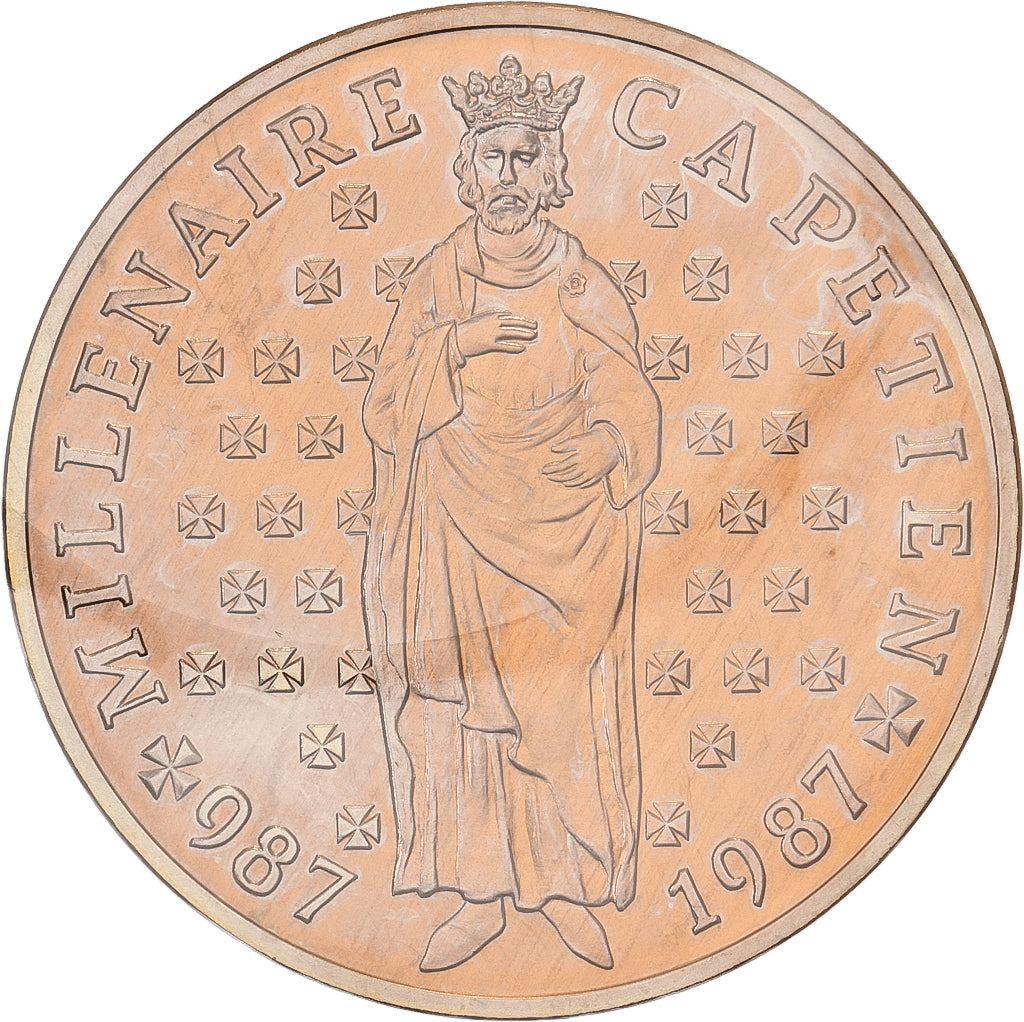 França, 10 Francs, Millénaire Capétien, 1987, MDP, Pattern, Cuproníquel