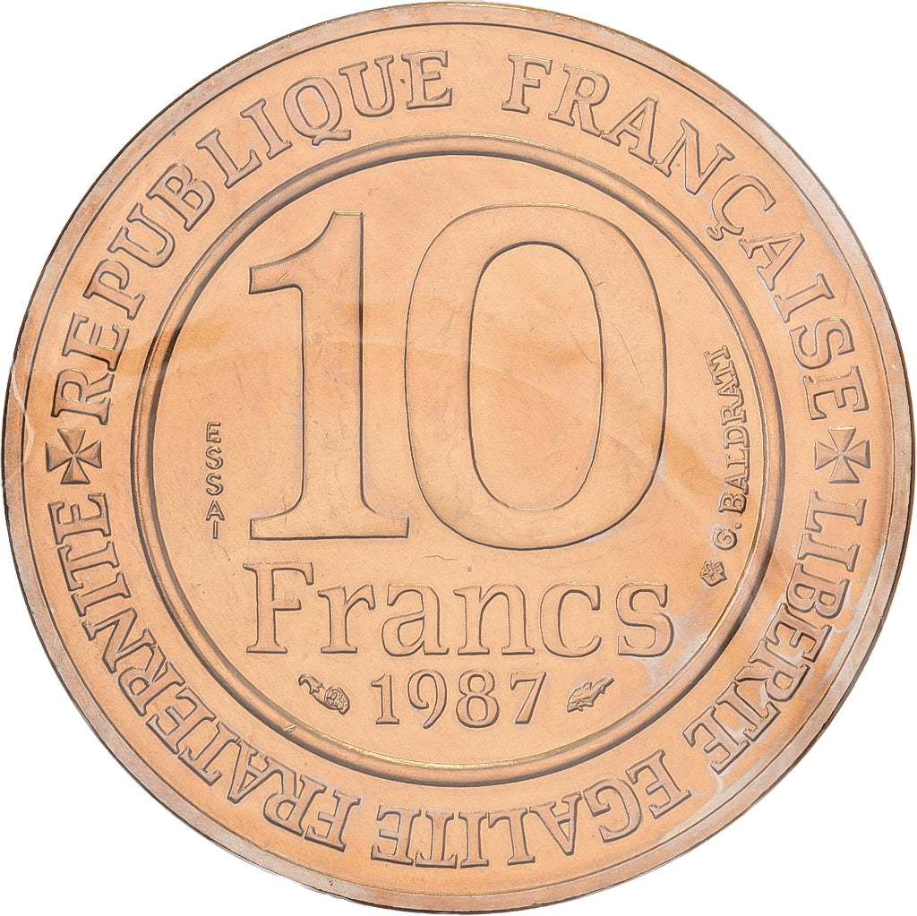 França, 10 Francs, Millénaire Capétien, 1987, MDP, Pattern, Cuproníquel