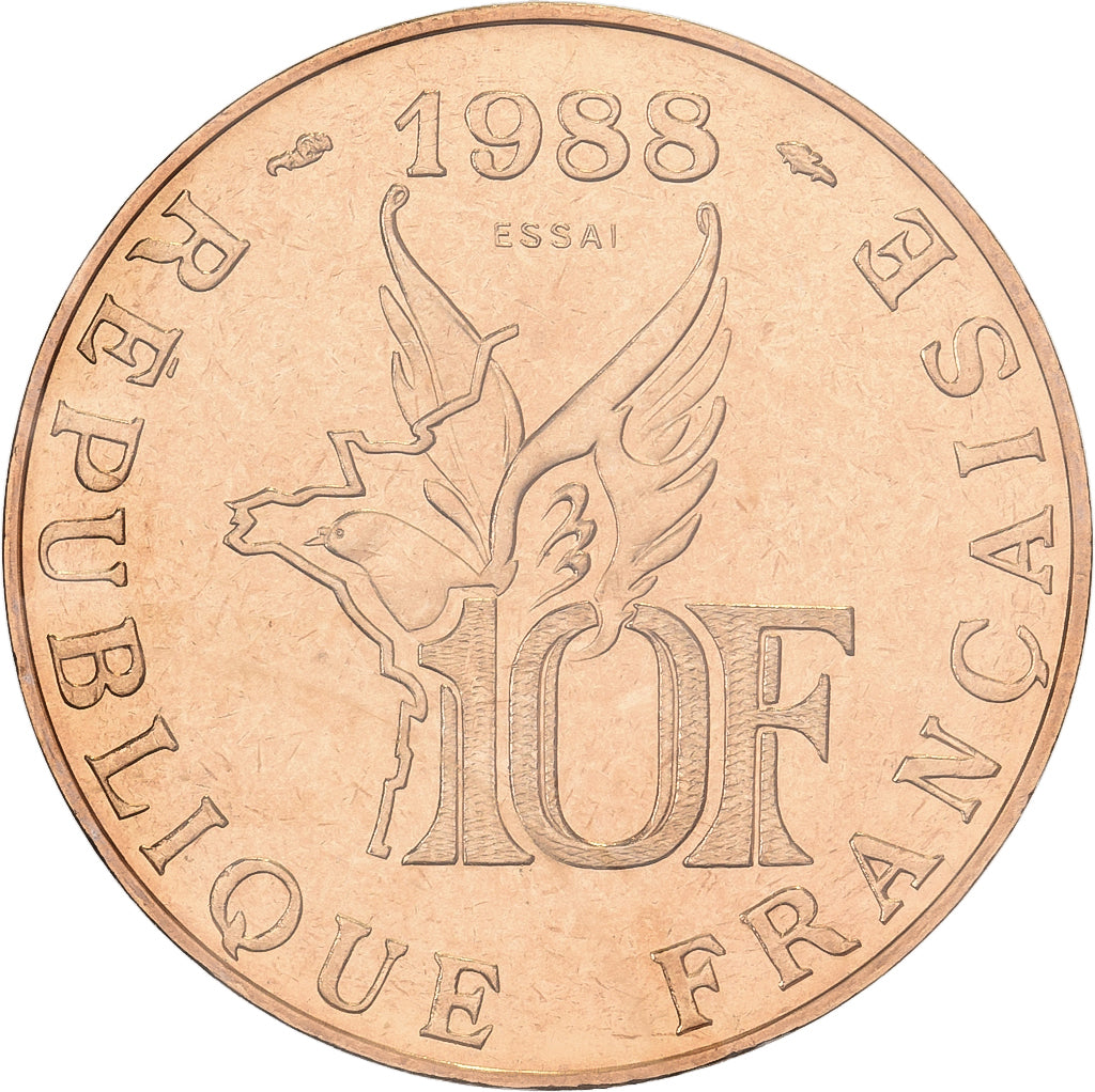 França, 10 Francs, Roland Garros, 1988, MDP, Pattern, Cuproníquel Alumínio